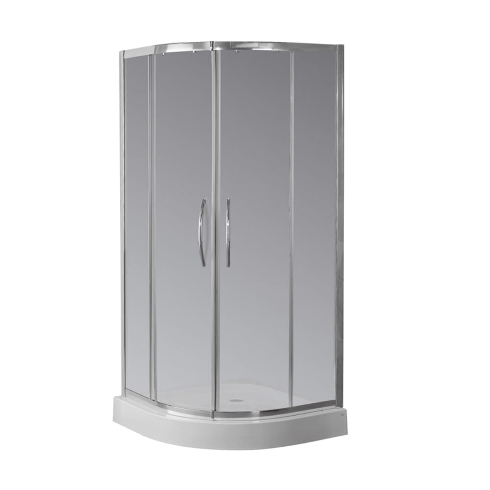 Cabina Ducha Ferrum NB9QE C 90x90x185 Semicircular 2 puertas Transp sin receptaculo KHI-BX-021-CR