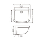 Lavadero Simple Ferrum PLH 475X610 sin Fregadero Blanco SVA-PD-004-BL