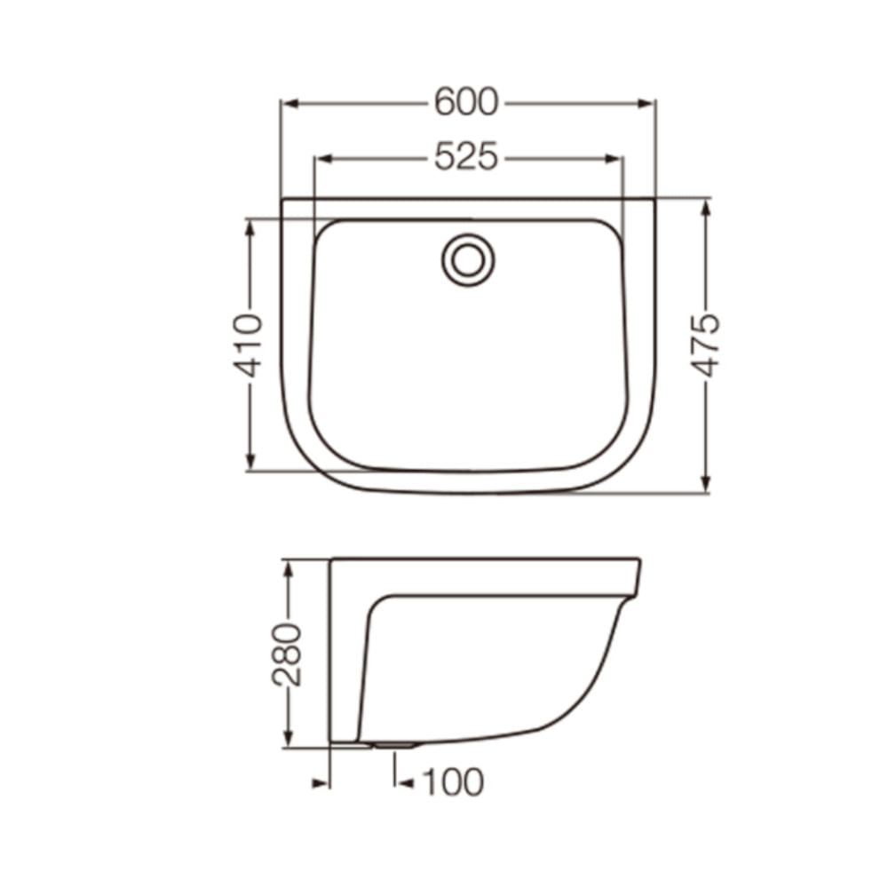 Lavadero Simple Ferrum PLH 475X610 sin Fregadero Blanco SVA-PD-004-BL