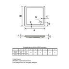 Receptaculo Acrilico Ferrum 90x90 RA90 Niza Blanco KHI-RC-040-BL