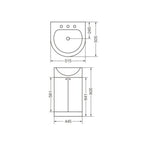 Vanitory Ferrum Avignon 50cm 3H Blanco Mueble Blanco piso