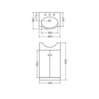Vanitory Ferrum Venecia 48cm 3H Blanco Mueble Blanco piso