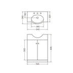 Vanitory Ferrum Venecia 64cm 3H Blanco Mueble Blanco piso