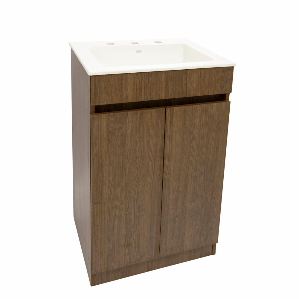 Vanitory de Piso Symi 51cm 3H Blanco Mueble Piso color Tabac