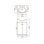 Vanitory Venecia 48cm 3H Blanco Mueble Blanco piso