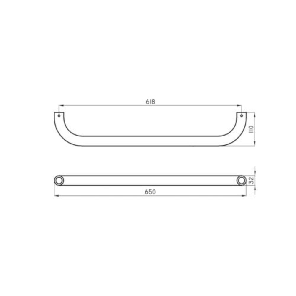 Barra de Apoyo Fijo 65cm Ferrum VEFR6 Blanco