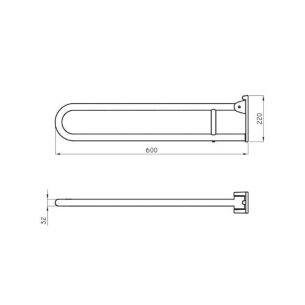 Barra de Apoyo Rebatible 80cm Ferrum VTEB8 Blanco