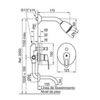 Mezcladora Monocomando FV Iruya A3/106 Bañera