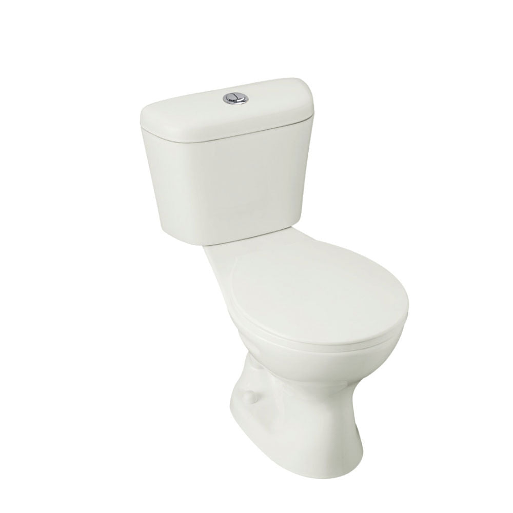 Inodoro Ferrum Milan Blanco Botón Descarga Doble con Asiento Estandar