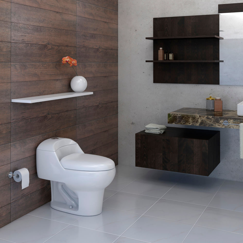 Inodoro OnePiece Brucke Monaco Blanco con asiento