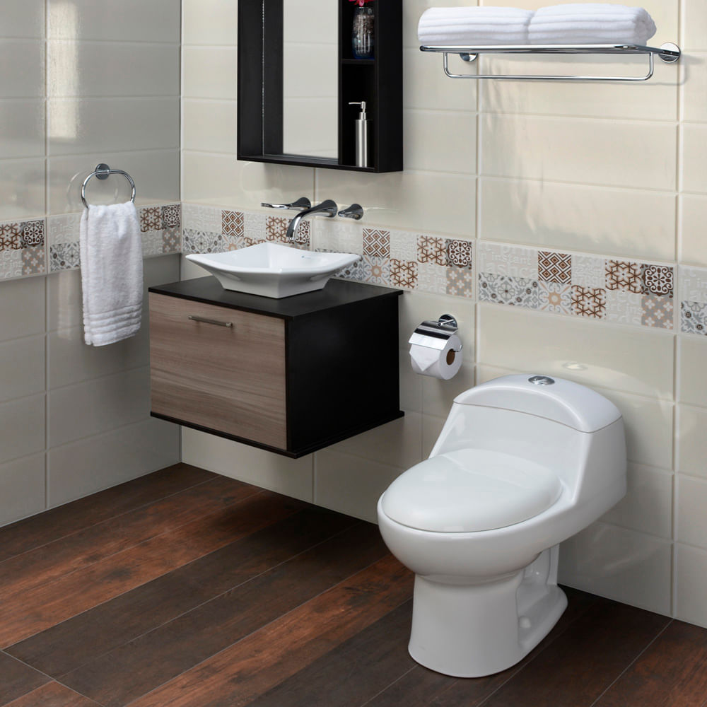Inodoro OnePiece Brucke Monaco Blanco con asiento