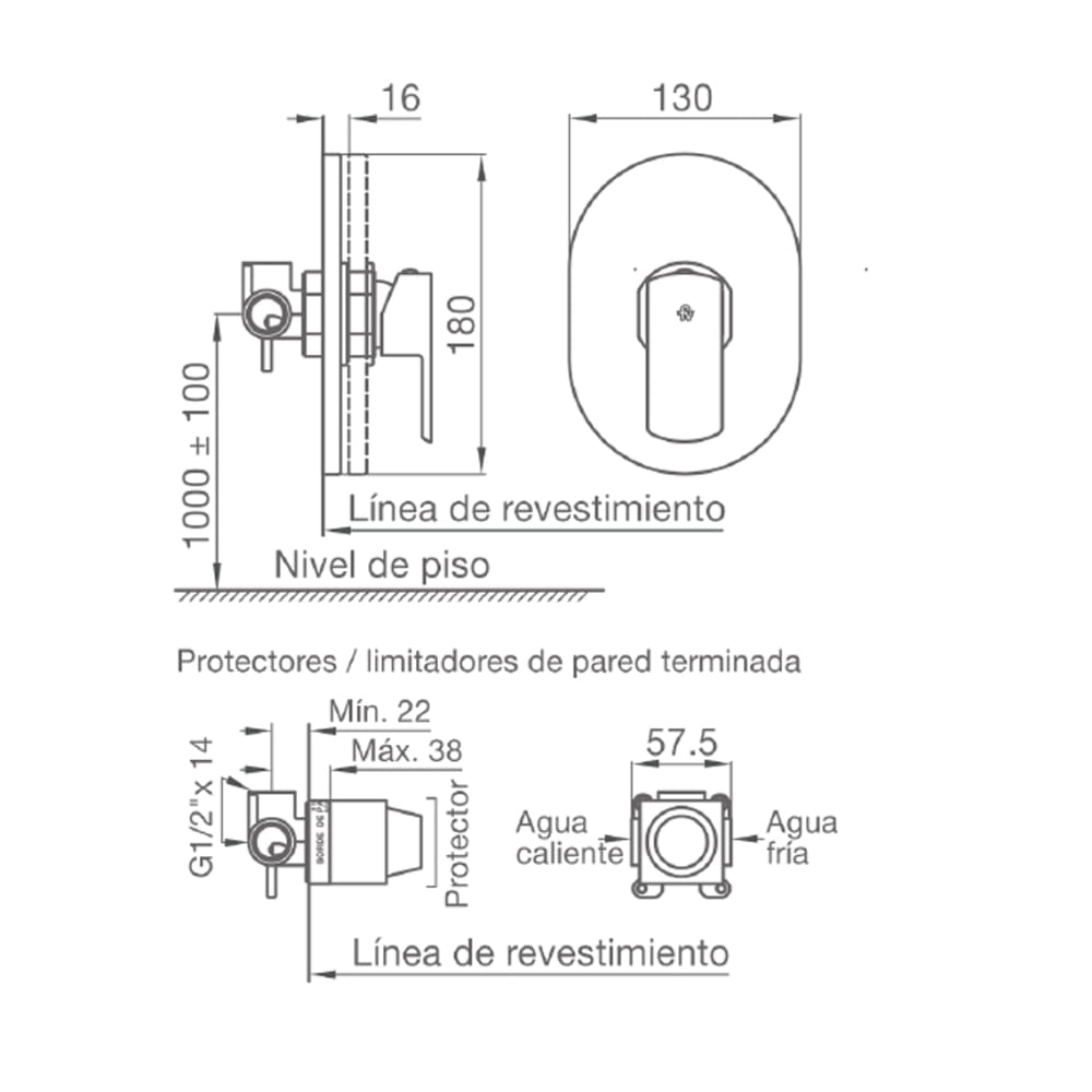 Mezcladora Monocomando FV Abelia B8/108 Ducha sin ducha