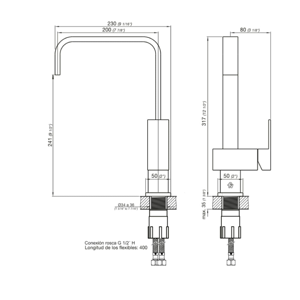 Mezcladora Mesada Monocomando FV Benjoy C5/411.04