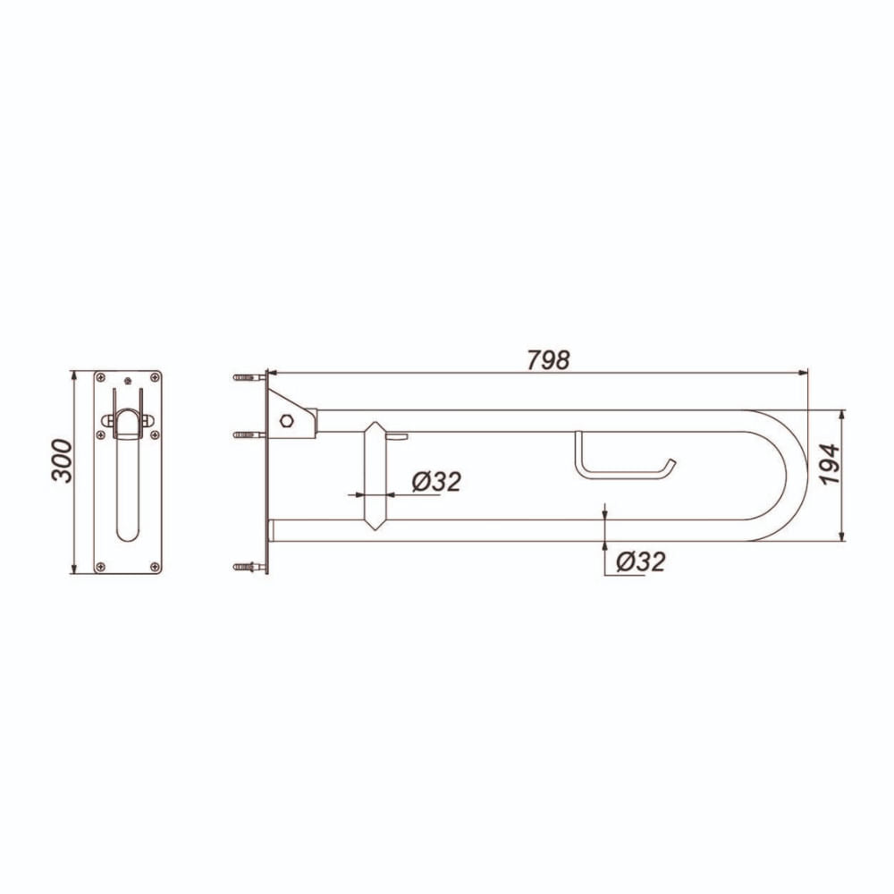 Barra de Apoyo Rebatible 80cm FV G6/740