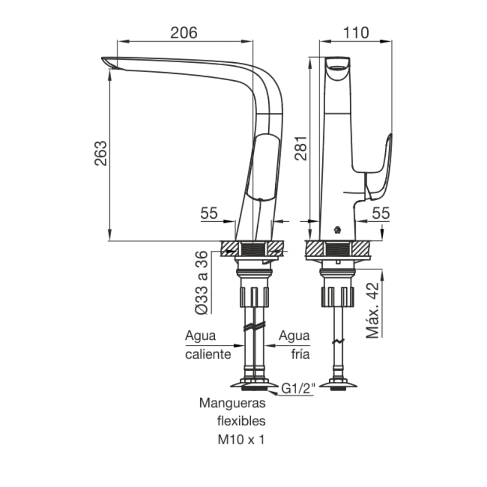 Mezcladora Mesada Monocomando FV Epuyen L2/411.04