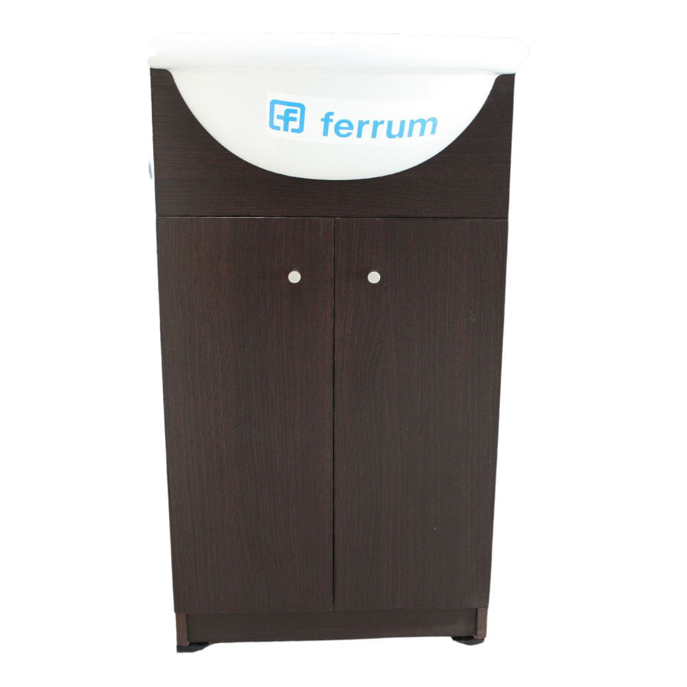 Mueble Vanitory Piso Avignon 50cm Wengue Puerta Lisa