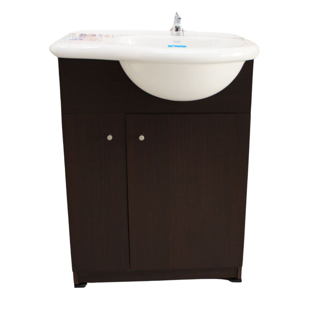 Mueble Vanitory Piso Avignon 65cm Wengue Puerta Lisa