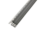 Nariz de Escalon Aluminio 35mm Nefusac Rodo Paso con Tapa PVC Gris de 2.40mt