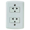 Placa Electrica Tramontina Lux2 Blanco 57145/042 2 Enchufe 2P+T Universal 15A