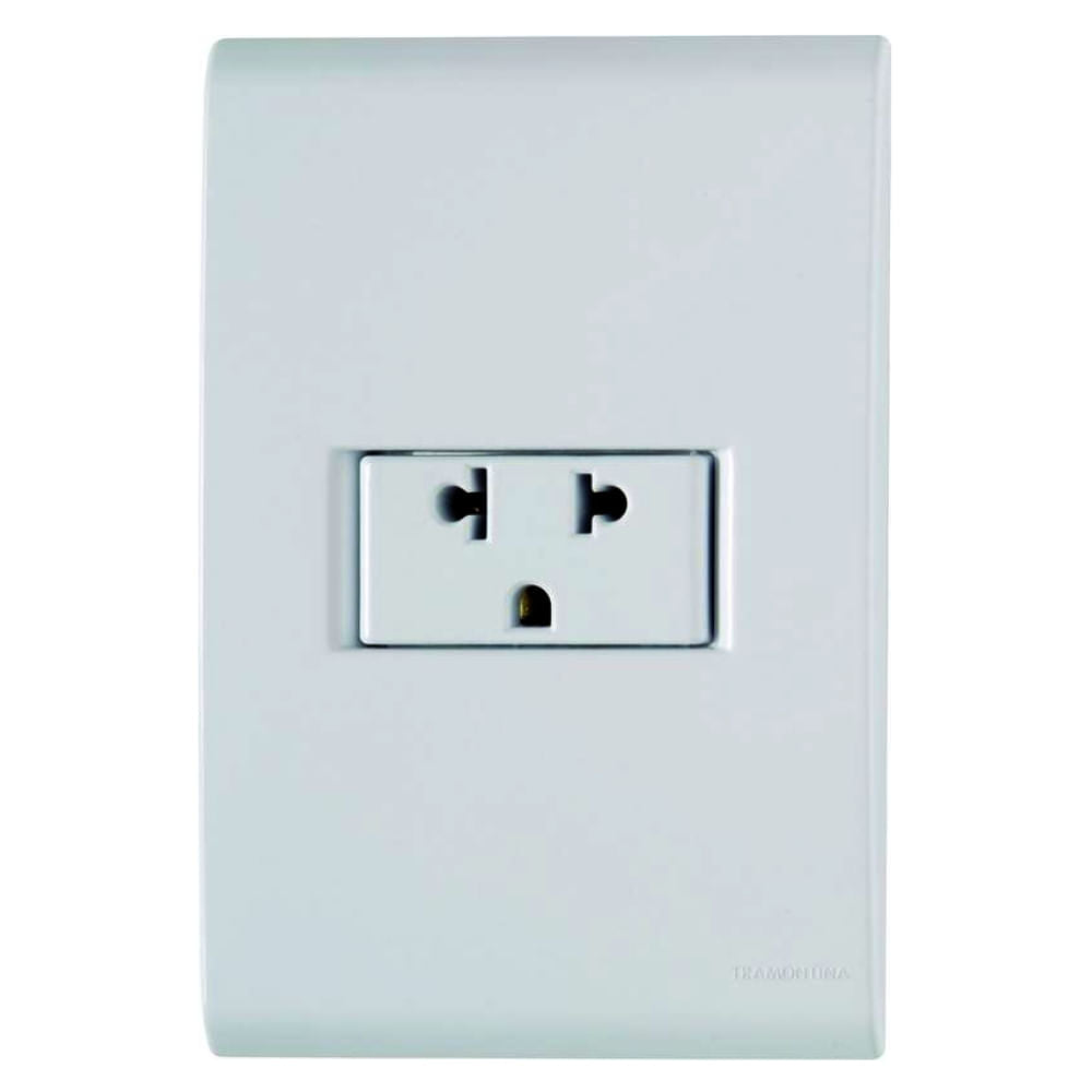 Placa Electrica Tramontina Liz Blanco 57170/011 1 Enchufe 2P+T Universal 15A