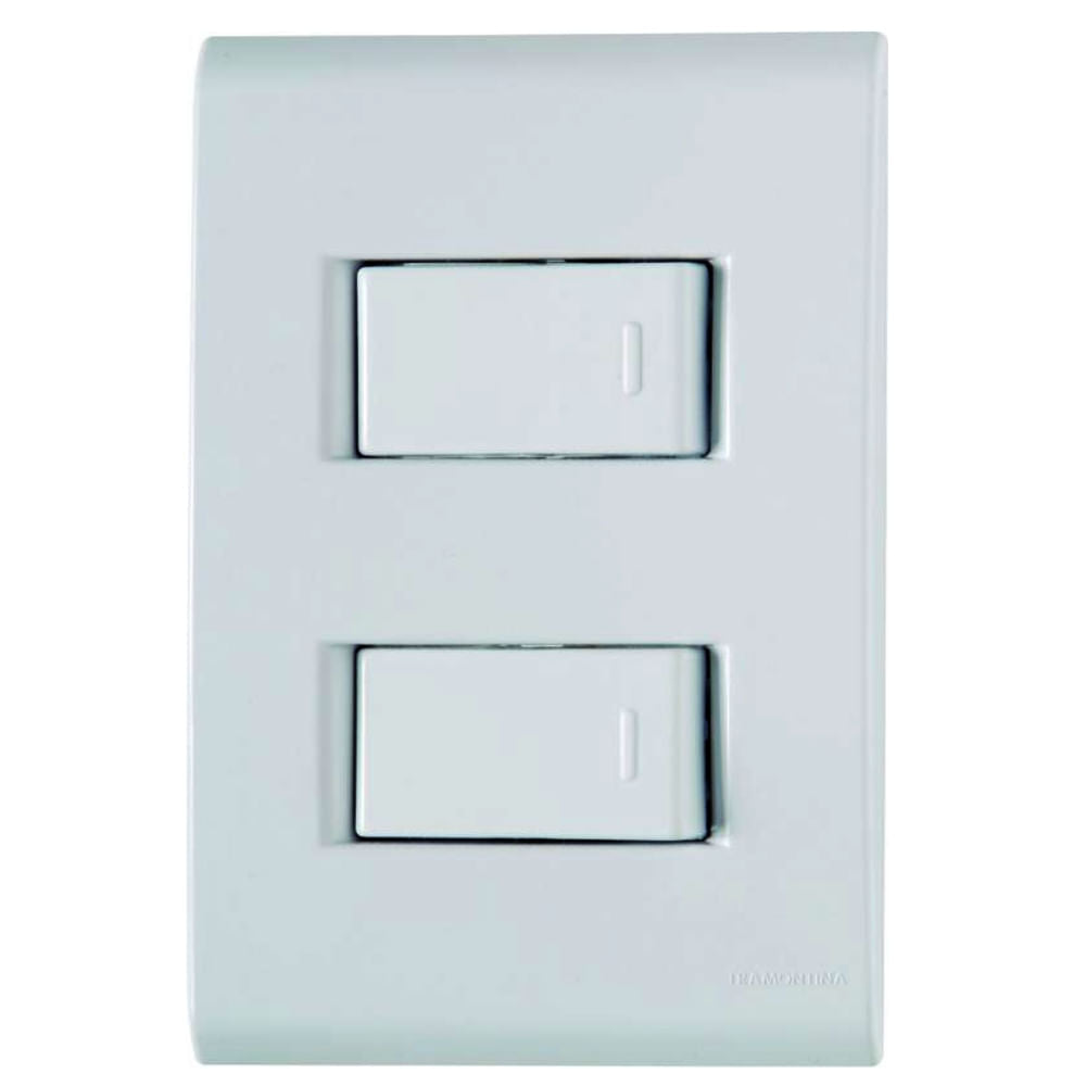 Placa Electrica Tramontina Liz Blanco 57170/040 2 Interruptor 10A