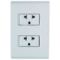 Placa Electrica Tramontina Liz Blanco 57170/042 2 Enchufe 2P+T Universal 15A
