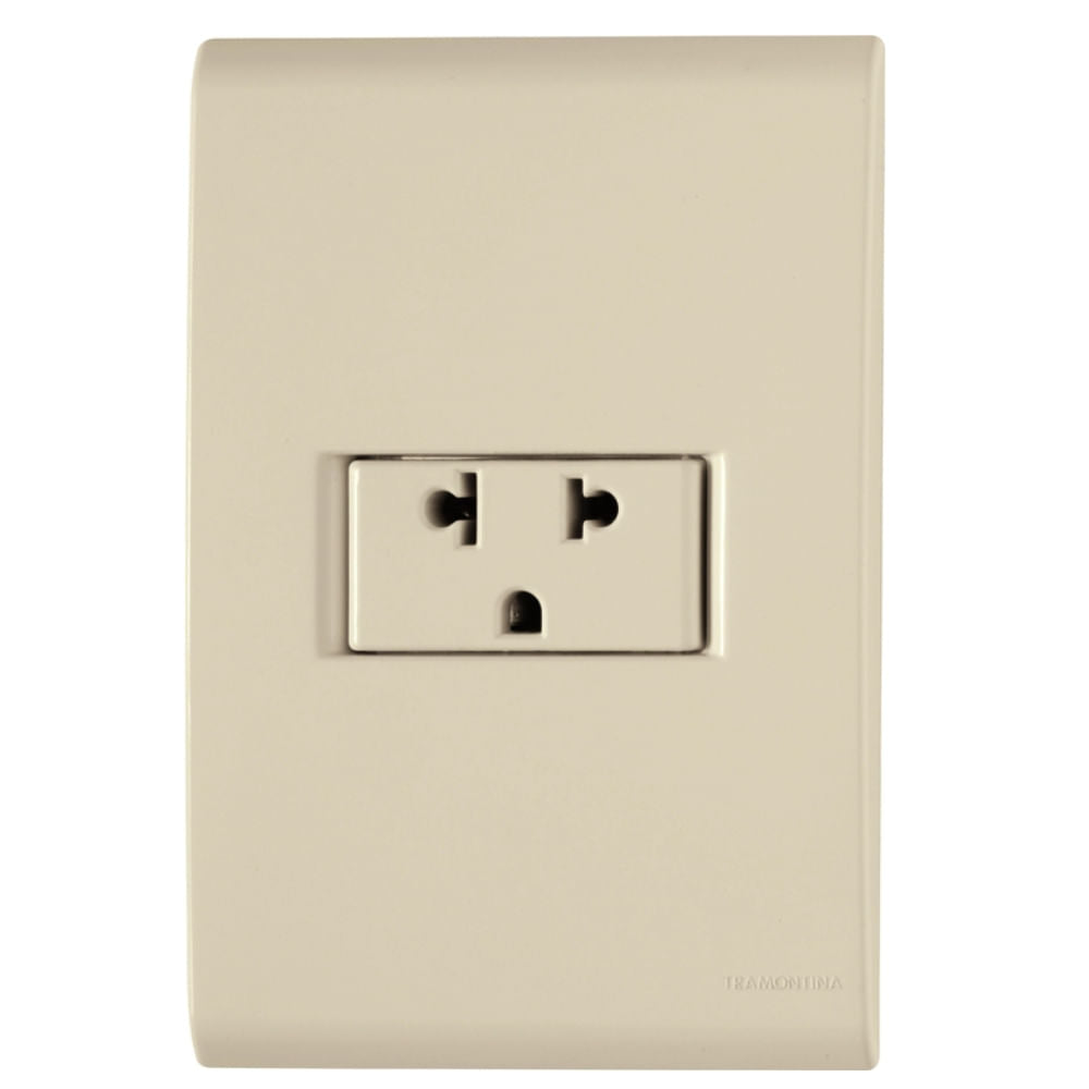 Placa Electrica Tramontina Liz Beige 57171/011 1 Enchufe 2P+T 15A