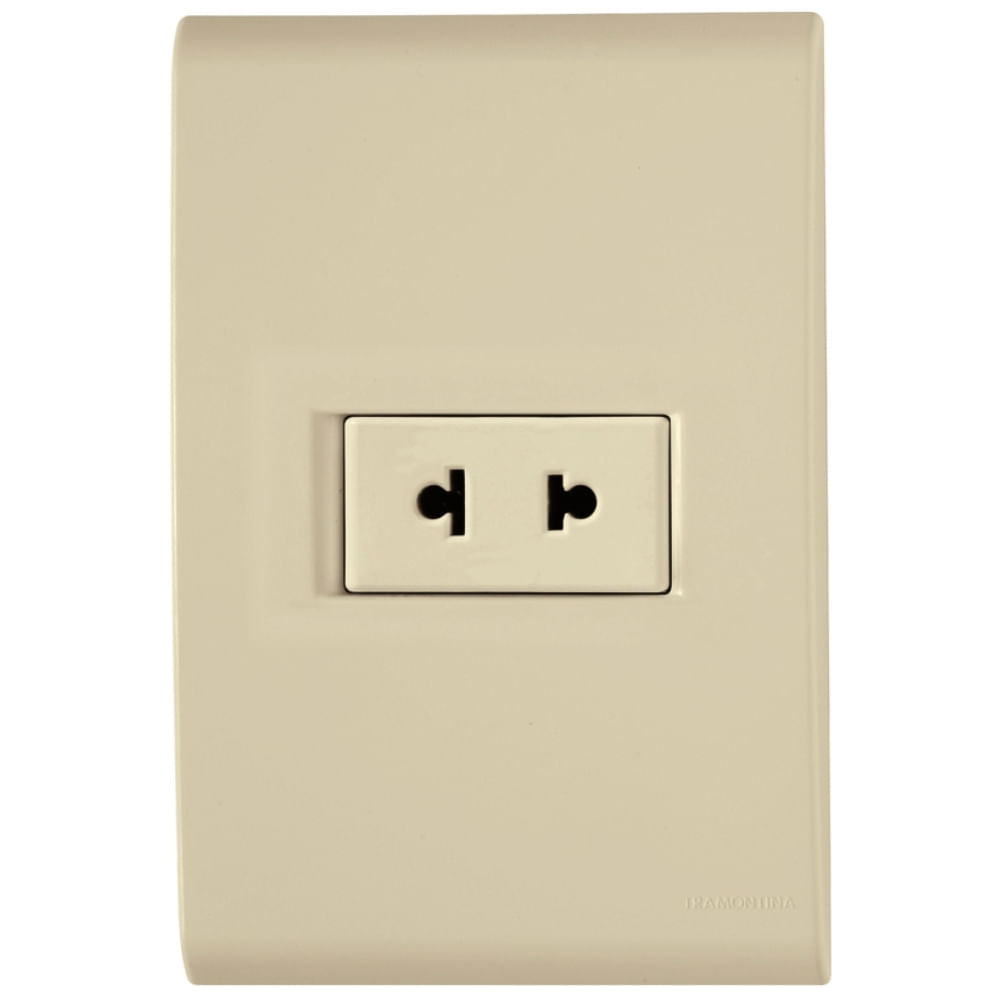 Placa Electrica Tramontina Liz Beige 57171/014 1 Enchufe 2P 15A