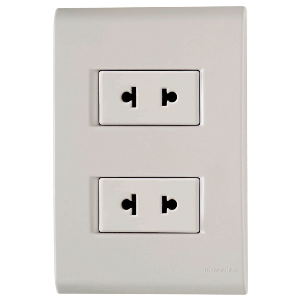 Placa Electrica Tramontina Liz Beige 57171/043 2 Enchufe 2P 15A