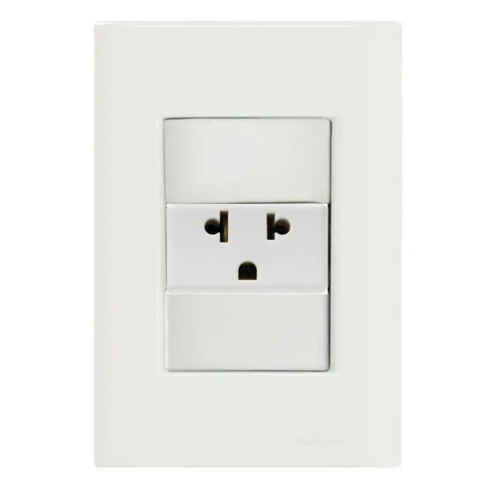 Placa Electrica Tramontina Giz Blanco 57230/011 1 Enchufe 2P+T Universal 15A