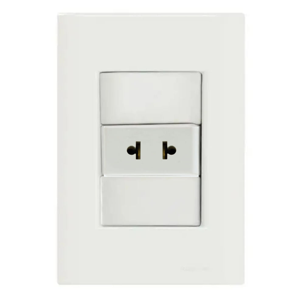 Placa Electrica Tramontina Giz Blanco 57230/014 1 Enchufe 2P Universal 15A