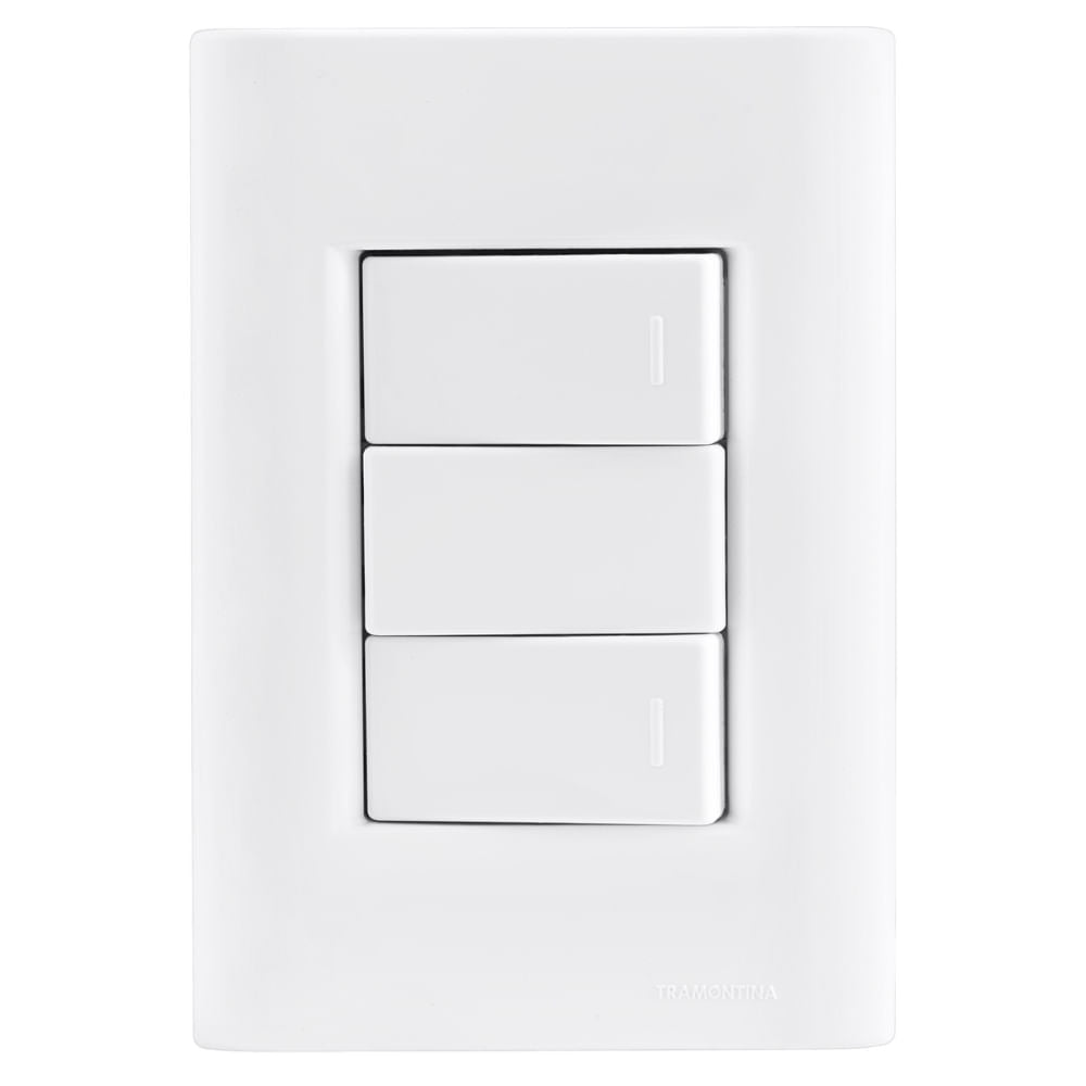 Placa Electrica Tramontina Giz Blanco 57230/040 2 Interruptor 10A