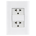 Placa Electrica Tramontina Giz Blanco 57230/042 2 Enchufe 2P+T Universal 15A