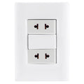 Placa Electrica Tramontina Giz Blanco 57230/043 2 Enchufe 2P Universal 15A
