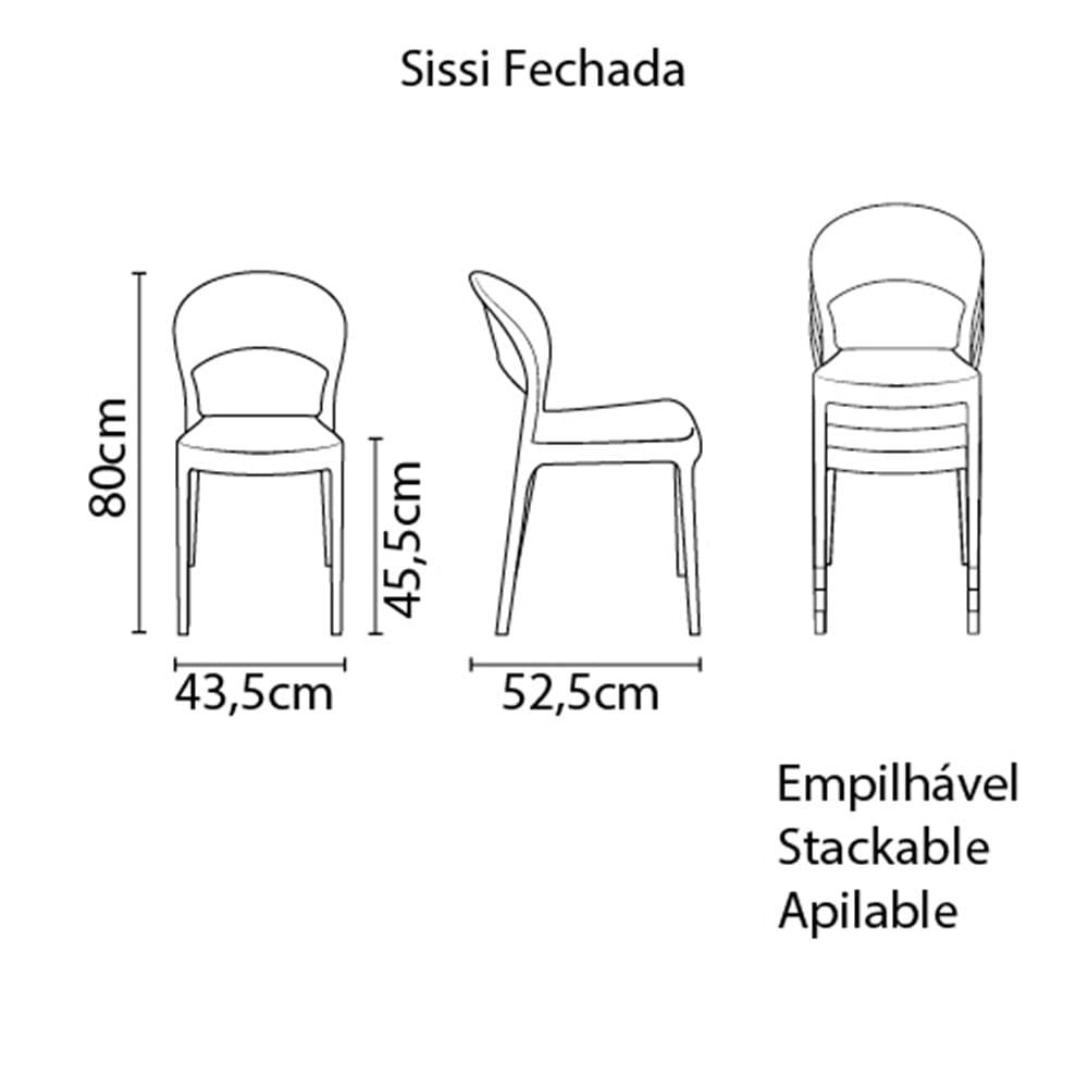 Silla Tramontina Sissi 92046/409 Negro