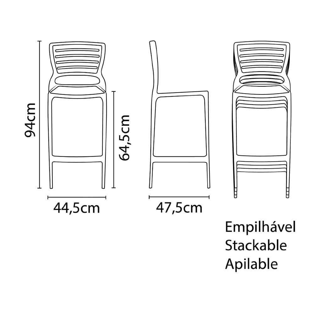 Silla Tramontina Sofia 92127/007 Grafito Alta Residencia