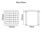 Mesa Cuadrada Tramontina Mona 92350/040 Roja
