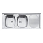 Lavaplatos Apoyo Doble Inox 93446/600 120x50x15 Esc Izquierda