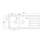 Lavaplatos Encastre Doble Inox 93816/603 116x50x20 Reversible