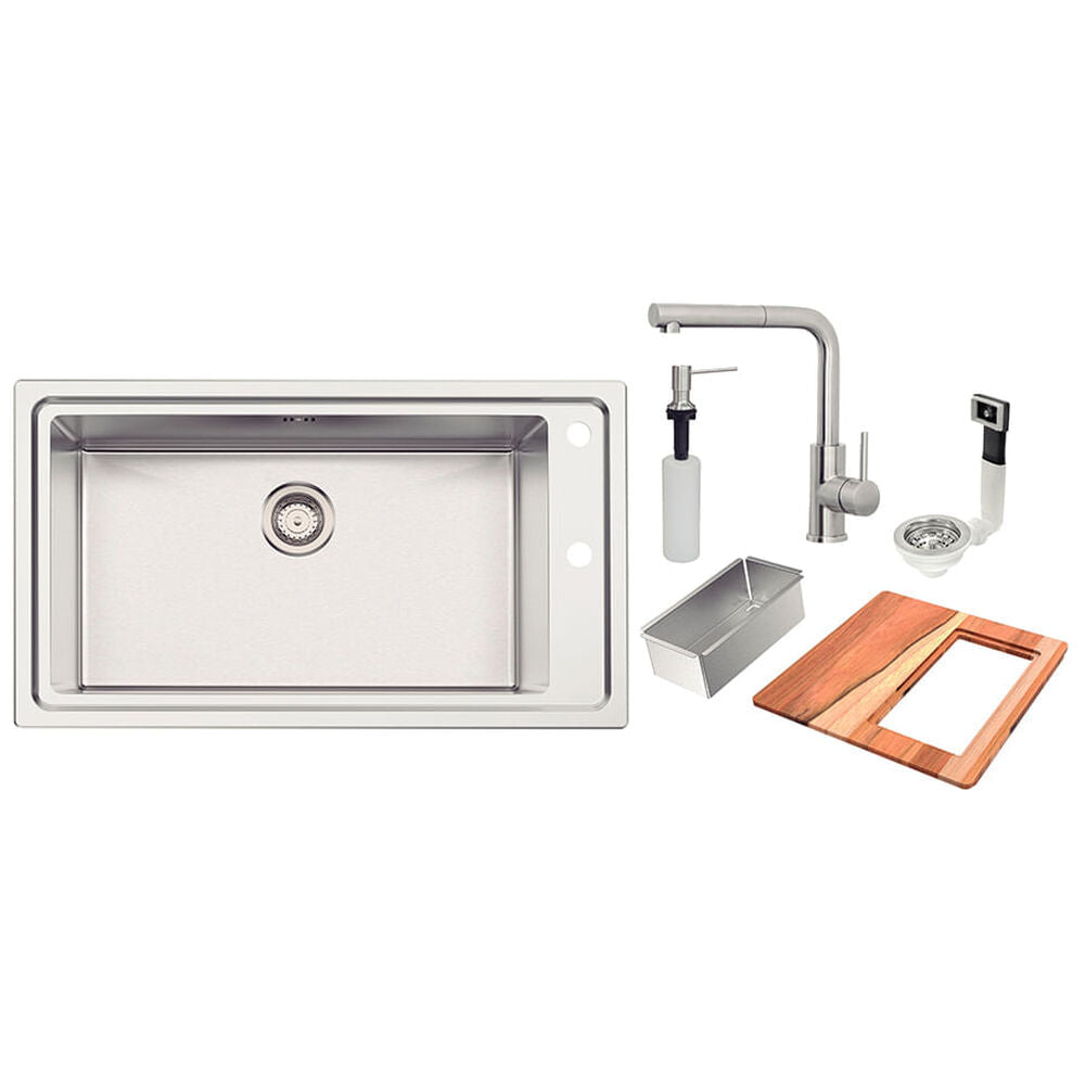 Lavaplatos Encastre Simple Inox 93894/113 86x50x22 con accesorios