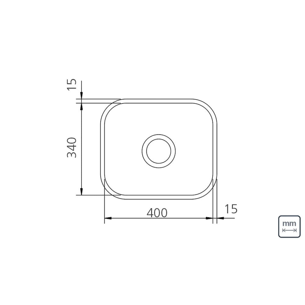 Cubeta Cocina Rectangular Simple Pul 94081/500 40x34x14 AI430