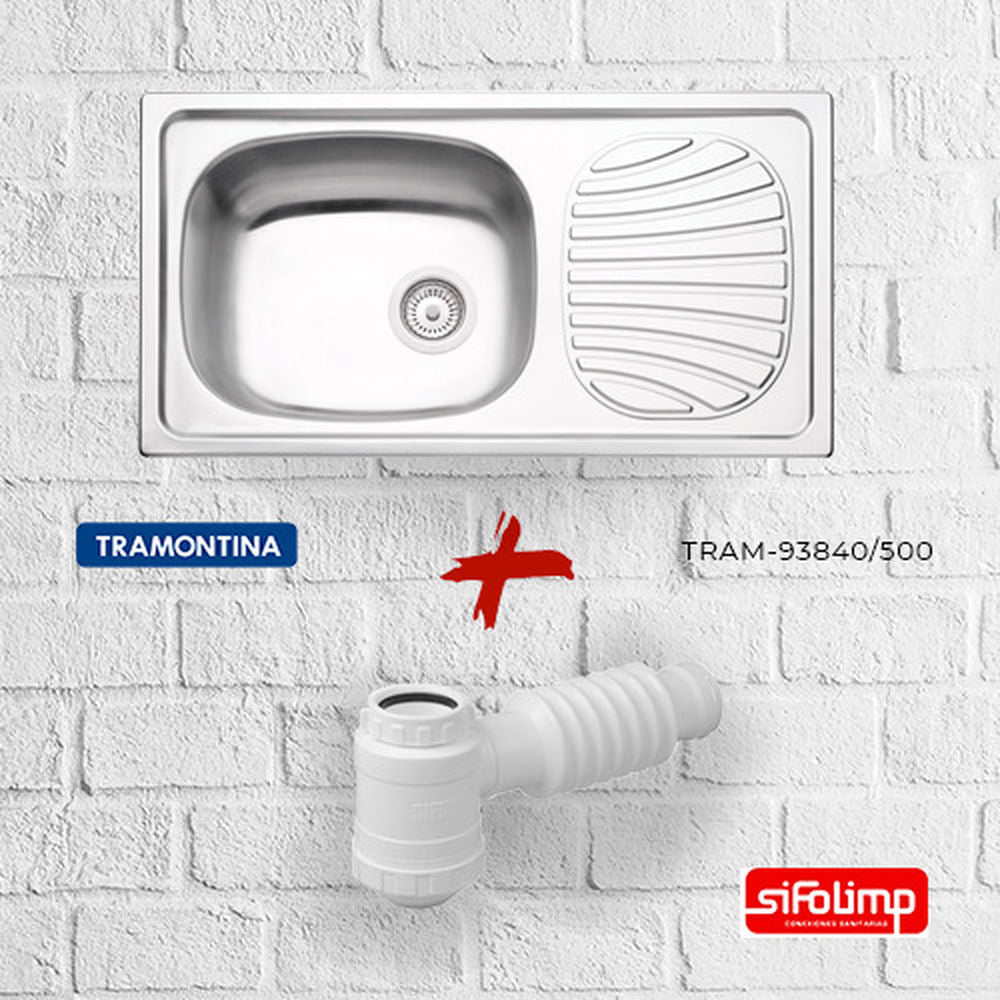 Lavaplatos Encastre Simple Inox 93840/500 78x50 con sifon