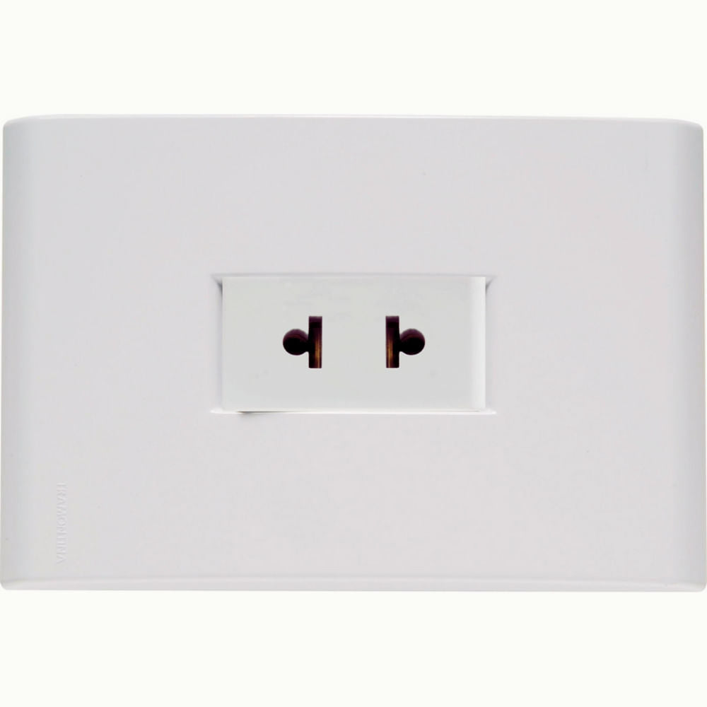 Placa Electrica Tramontina Liz Blanco Vertical 1 Enchufe 2P Universal 15A