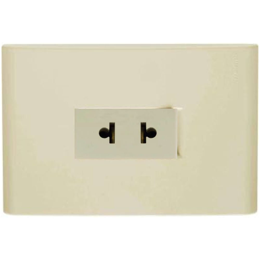 Placa Electrica Tramontina Liz Beige Vertical 1 Enchufe 2P Universal 15A