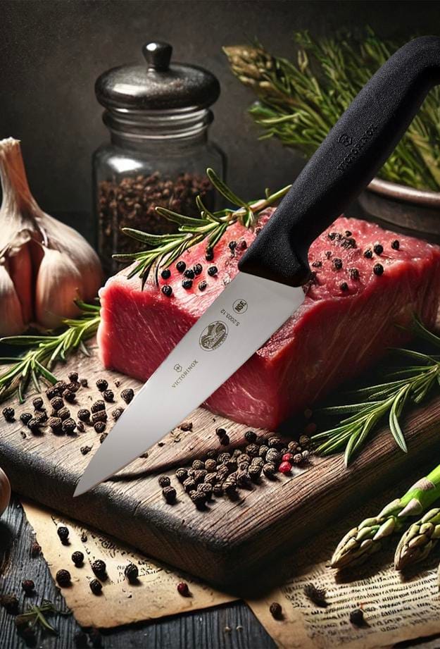 Cuchillo para trinchar Fibrox color Negro. Hoja 12 cm.