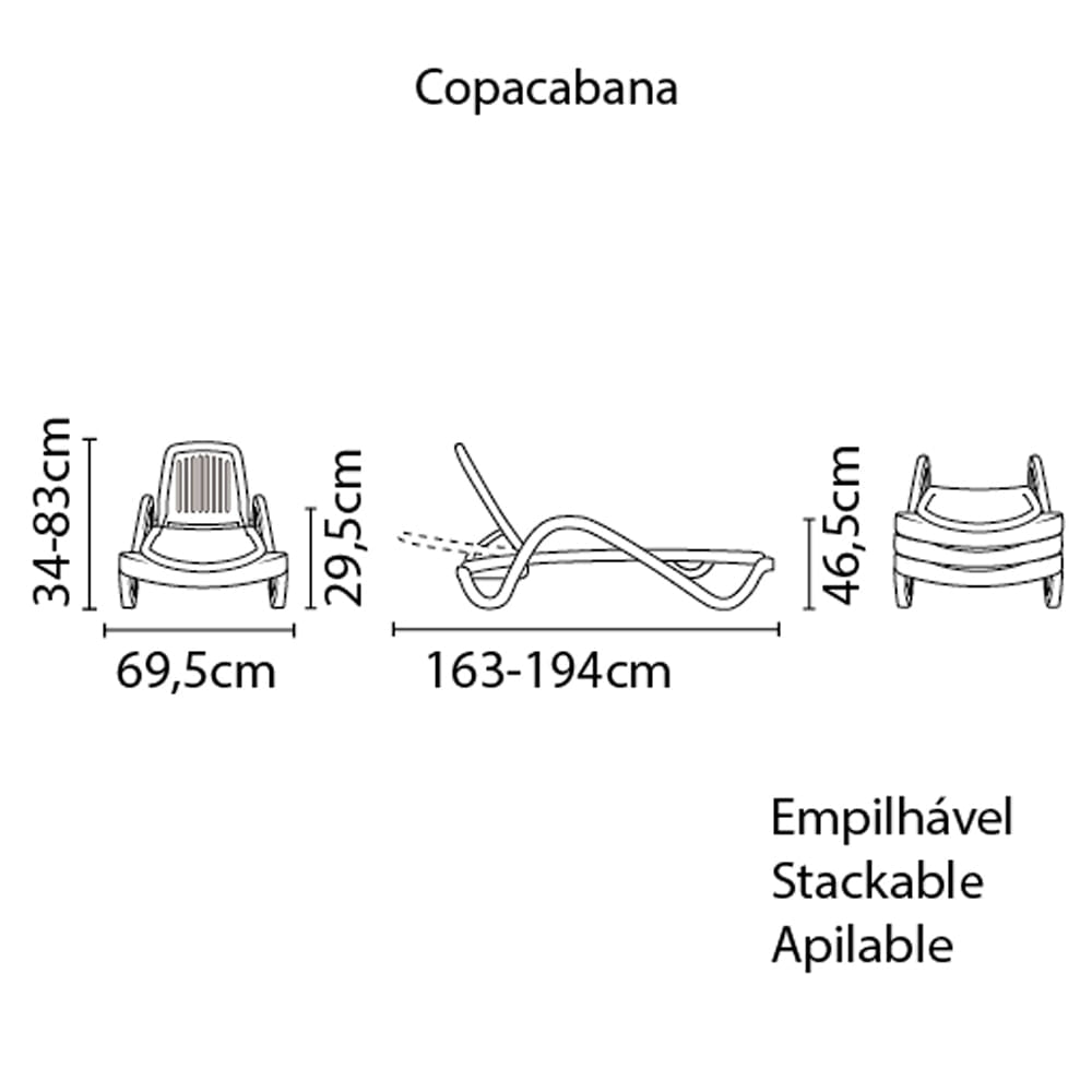 Reposera Tramontina Copacabana 92257/010 Blanco