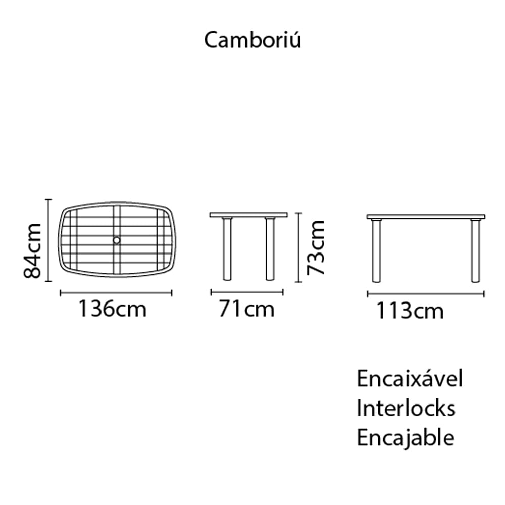 Mesa Rectangular Tramontina Camboriu 92302/010 Blanco