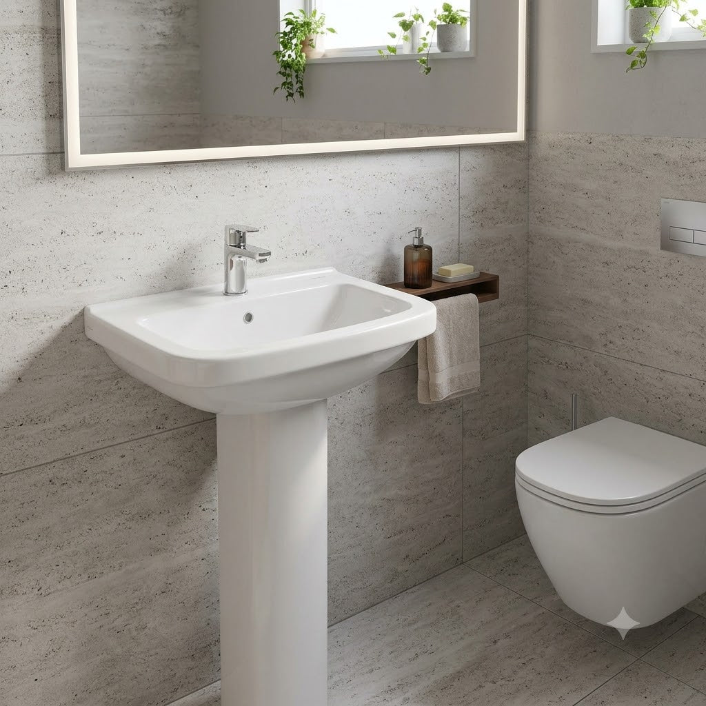 Lavatorio y Columna Deca L-510 Vogue Plus Blanco