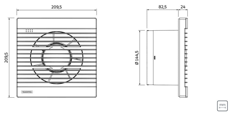 Extractor de Aire de Baño Tramontina 21cm 94523/004