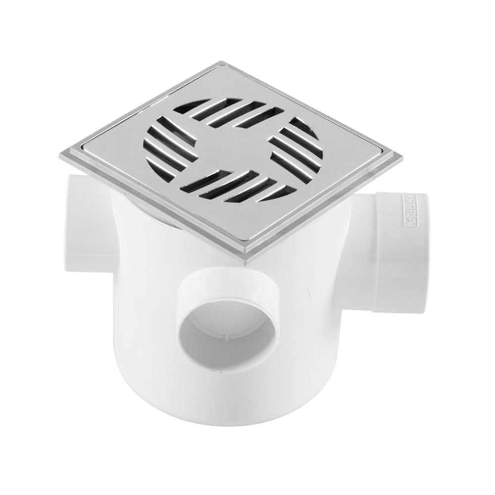 Caja Sifonada Astra Plastico Cuadrado Aluminio CS2/AL de 4"